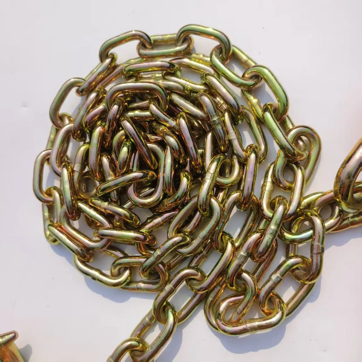 G70 Towing Transport Truck Trailer Chain with single 15" J Hook and R/T/J/Eye Grab Hooks