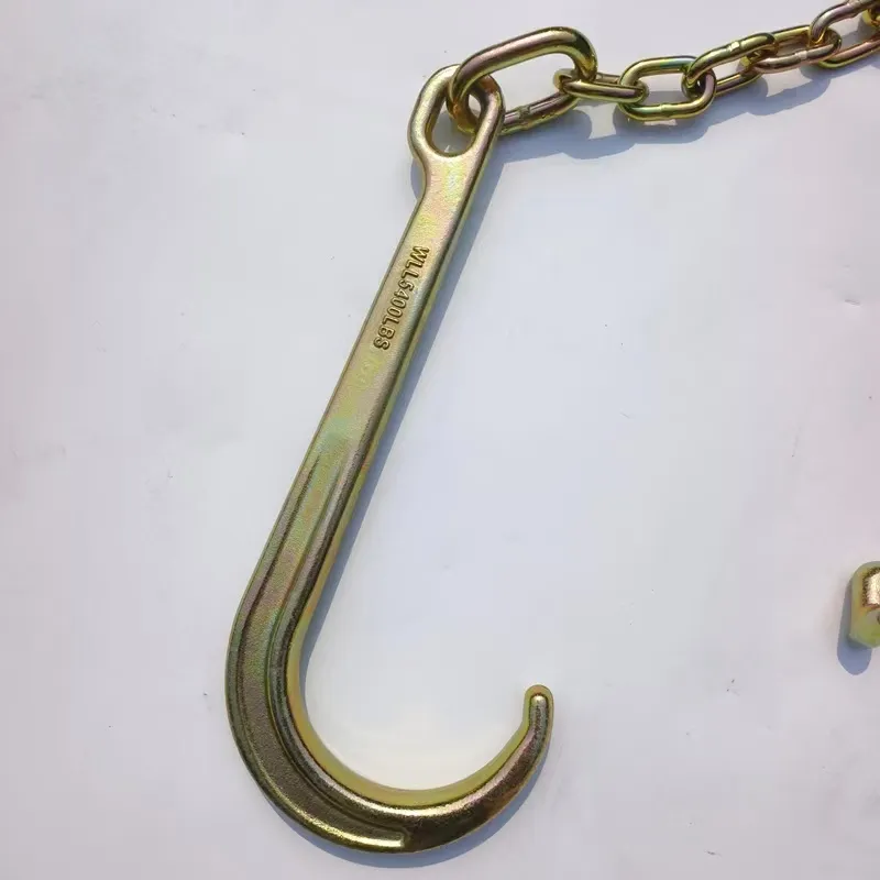 V-Bridle Transport Truck Tow Trailer Chain with Double 8 J Hooks V-Bridle Transport Truck Tow Trailer Chain with Double 8 J Hooks