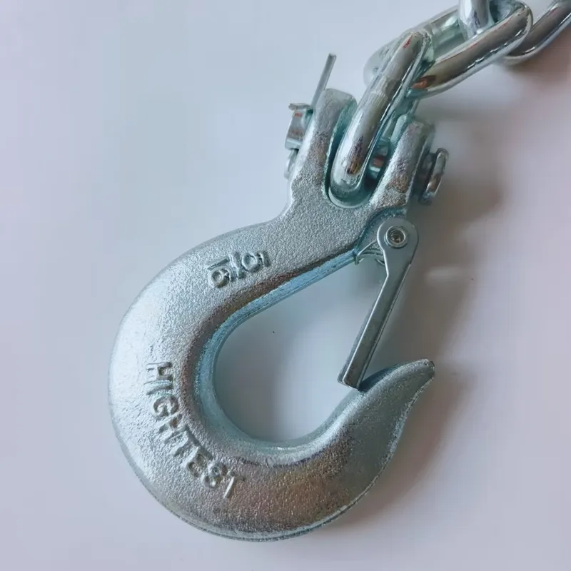 Safety Link Zinc Plate Chain with Clevis Hook and Latch Safety Link Zinc Plate Chain with Clevis Hook and Latch
